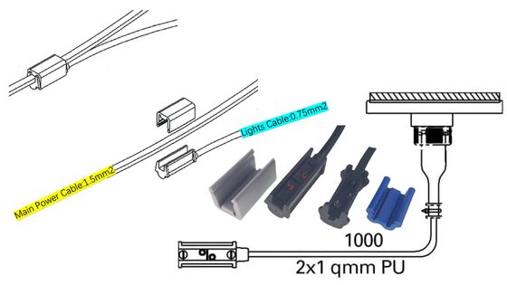 5A-20A łącznik przewlekły typu Click-In Automotive Wiring Harness z zoptymalizowanym wsparciem kablowym i światłami jednoosobowymi
